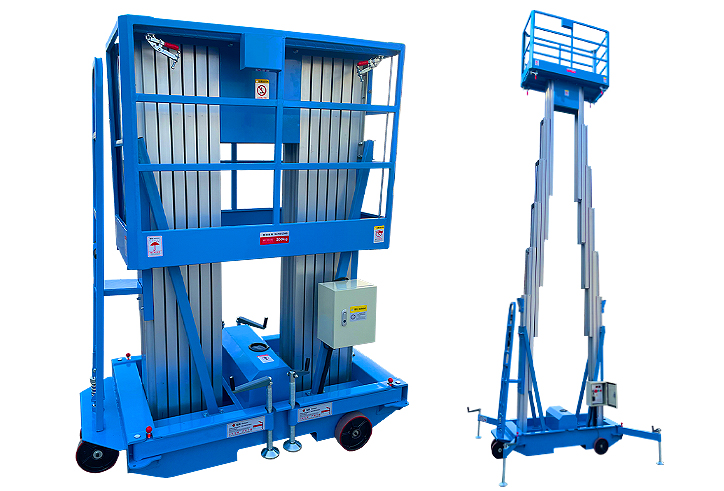 Double masted aluminum alloy lifting platform (imported configuration) Double masted aluminum alloy lifting platform (imported configuration)