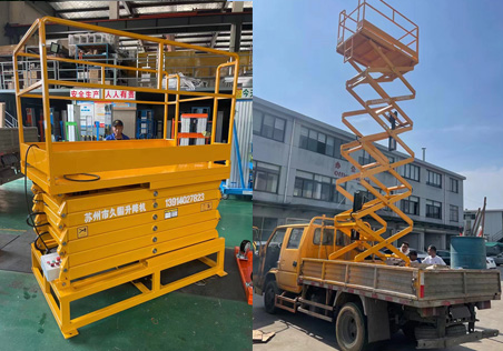 Installation of 8-meter customized car mounted scissor fork platform vehicle completed