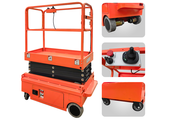 Electric steering mini all electric scissor fork lifting platform